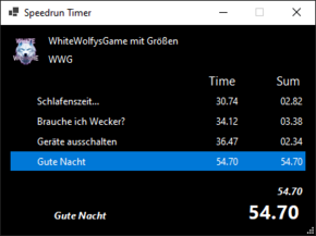 [Translate to English:] LiveStreamHelper - Speedrun-Timer - Timer