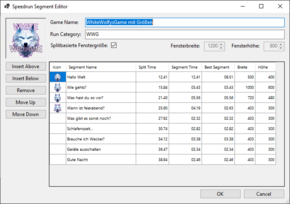 [Translate to English:] LiveStreamHelper - Speedrun-Timer - Editor